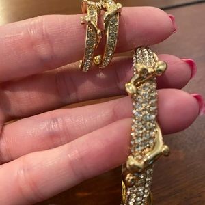 Coach Vine Pave Crystal Signature Bangle/Earrings